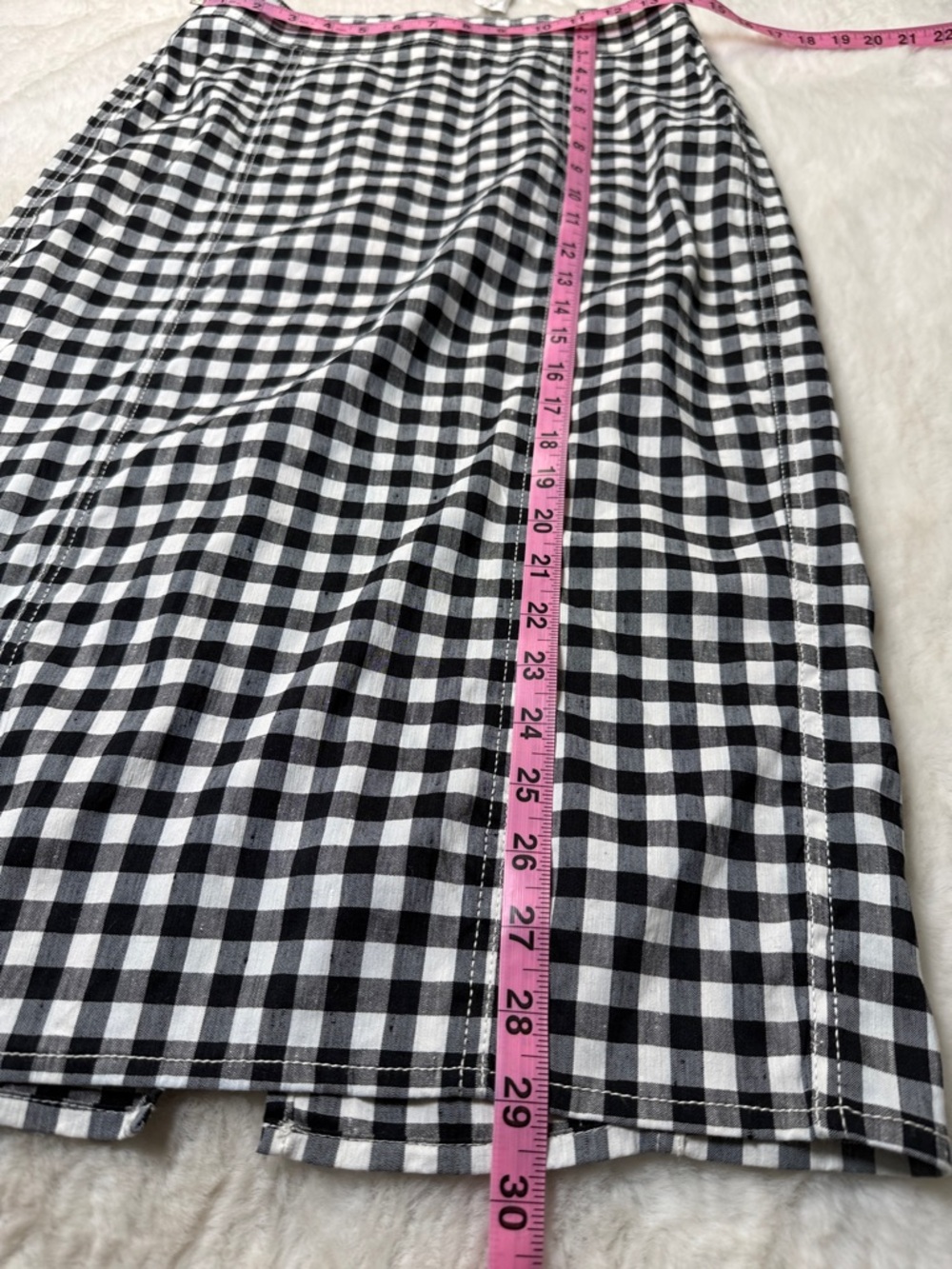 J Crew No 2 Linen Stretch Gingham Check Pencil Skirt 6 Black White Classic NEW - Picture 9 of 17